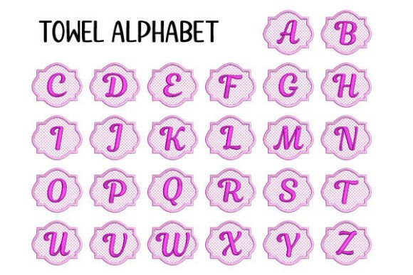 Alphabet with Knockdown Stitch Background