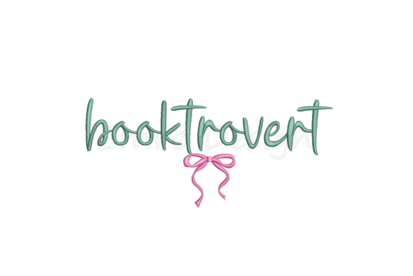 Booktrovert Embroidery Design