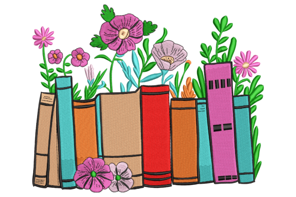 Floral Book Stack
