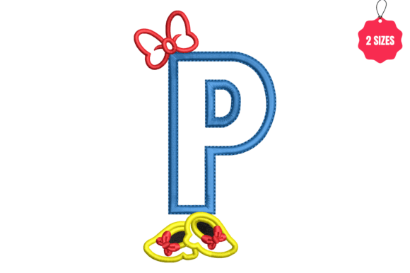 Letter P with Bow: A Charming Embroidery Design for Personalized Gifts